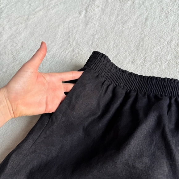 Reformation NWOT Linen Black Waistband Shorts XL - Picture 7 of 9